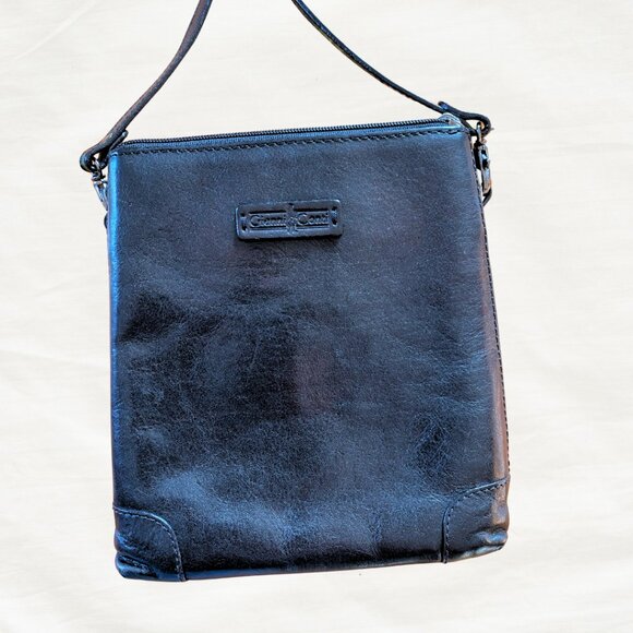 Gianni Conti Black Leather Crossbody | Minimalist Italian Purse - Picture 3 of 6